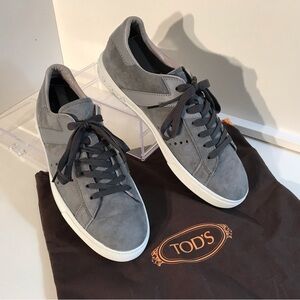 Tod’s Grey Suede Luxe Sneakers ( 9US/ 8 UK)